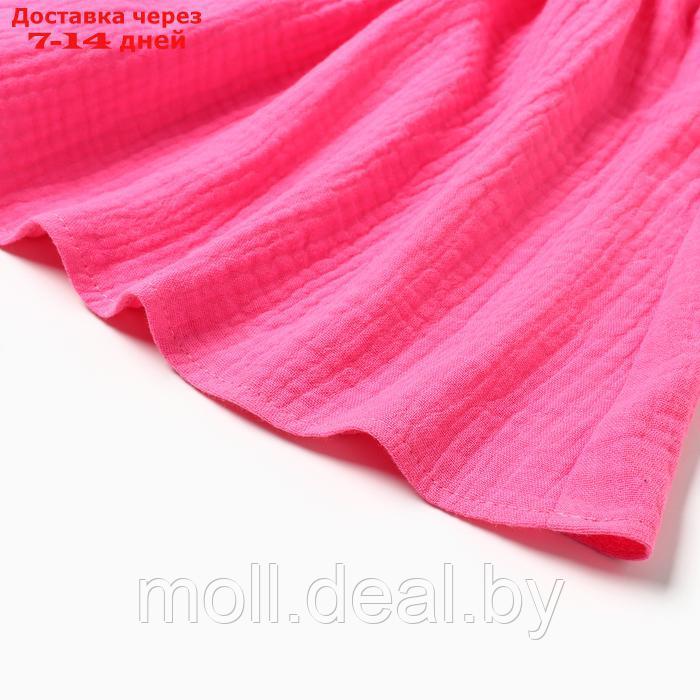 Платье детское с рюшей KAFTAN "Муслин", р.32 (110-116 см), ярко-розовый - фото 4 - id-p227083872
