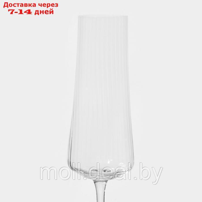 Набор стеклянных бокалов для шампанского "Экстра", 210 мл, 6 шт - фото 4 - id-p227076916
