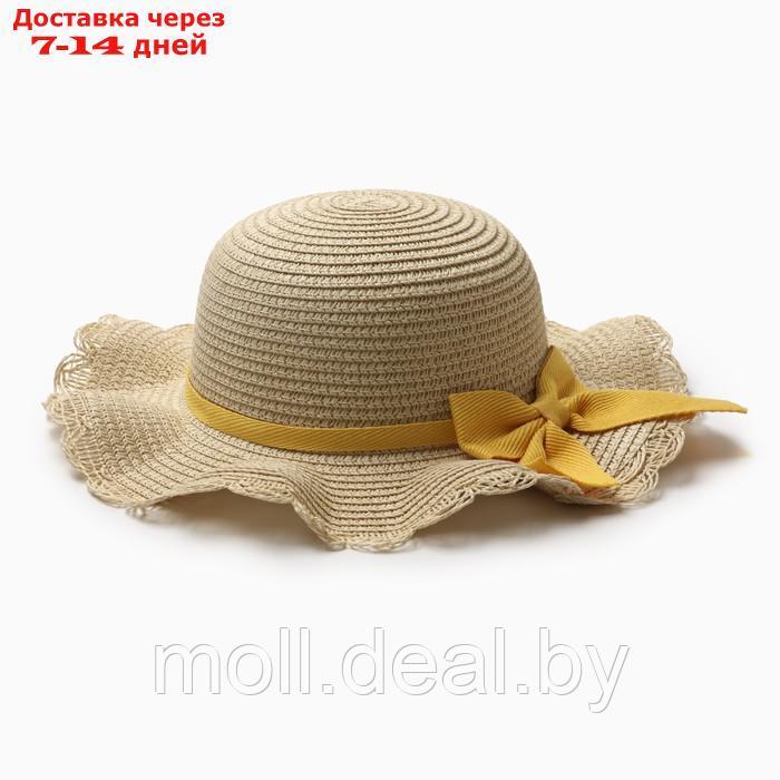 Шляпа для девочки с бантом MINAKU, р-р 52, цв.светло-коричневый - фото 1 - id-p227085863