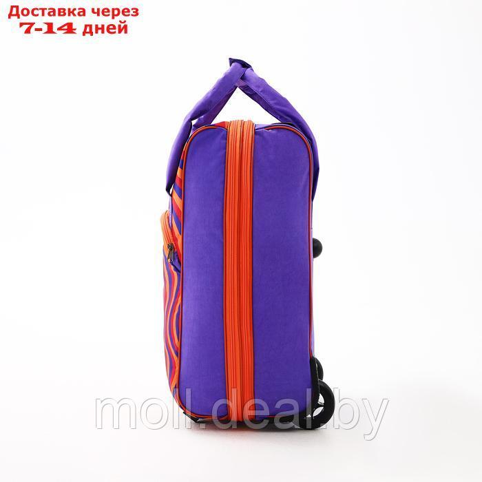 Чемодан на молнии, дорожная сумка, набор 2 в 1, цвет сиреневый/оранжевый - фото 6 - id-p227089802