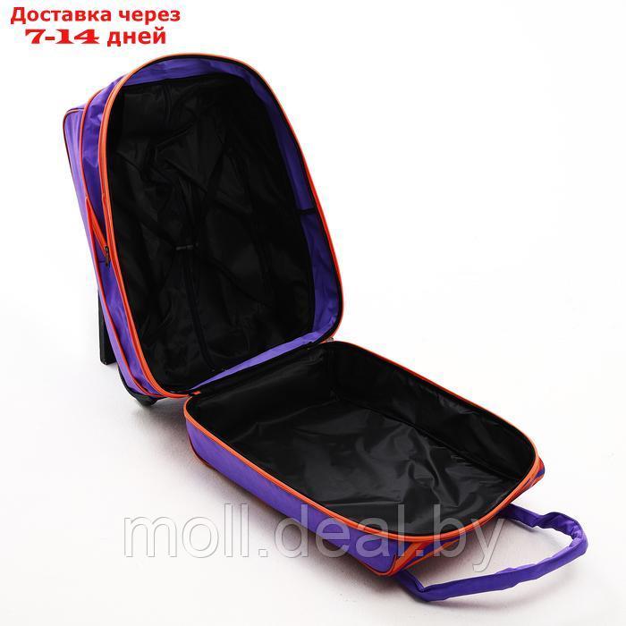 Чемодан на молнии, дорожная сумка, набор 2 в 1, цвет сиреневый/оранжевый - фото 10 - id-p227089802
