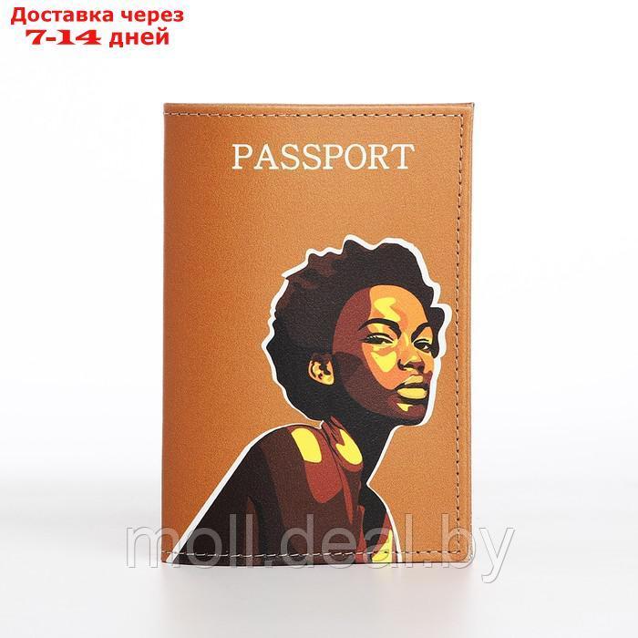Обложка для паспорта 9,5*0,3*13,5 см, нат кожа, "Африка", коричневый - фото 2 - id-p227118241