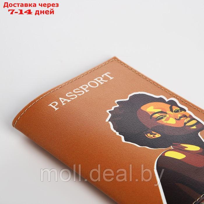 Обложка для паспорта 9,5*0,3*13,5 см, нат кожа, "Африка", коричневый - фото 5 - id-p227118241
