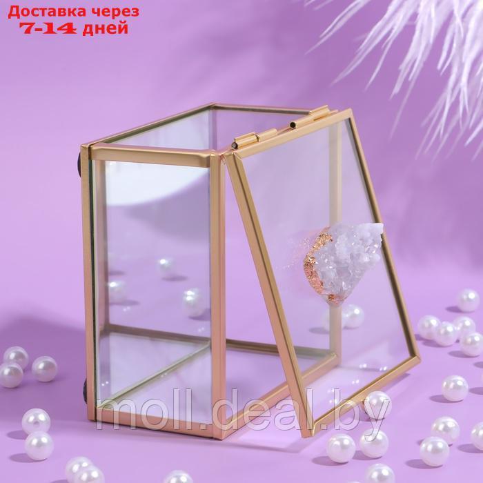Органайзер для хранения "MOUNTAINS", с крышкой, стеклянный, с зеркальным дном, 1 секция, 10 × 10 × 6 см, цвет - фото 8 - id-p227078913