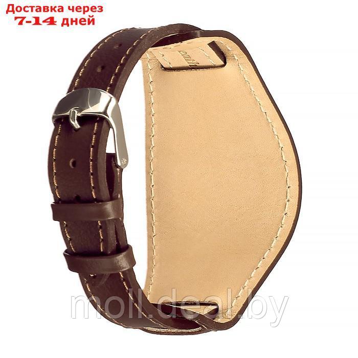 Ремешок для часов, мужской, 18 мм, натуральная кожа, коричневый - фото 1 - id-p227106901