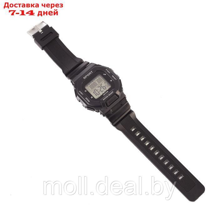 Часы наручные электронные, d-4.5 см, с будильником, черные - фото 5 - id-p227095761