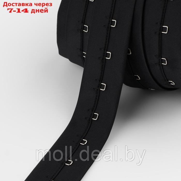 Тесьма с крючками, 27 мм × 45 ± 1 м, цвет чёрный - фото 5 - id-p227090836