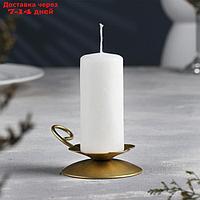 Подсвечник "Цветок Н" металл на одну свечу, 9х3,5 см, золотой