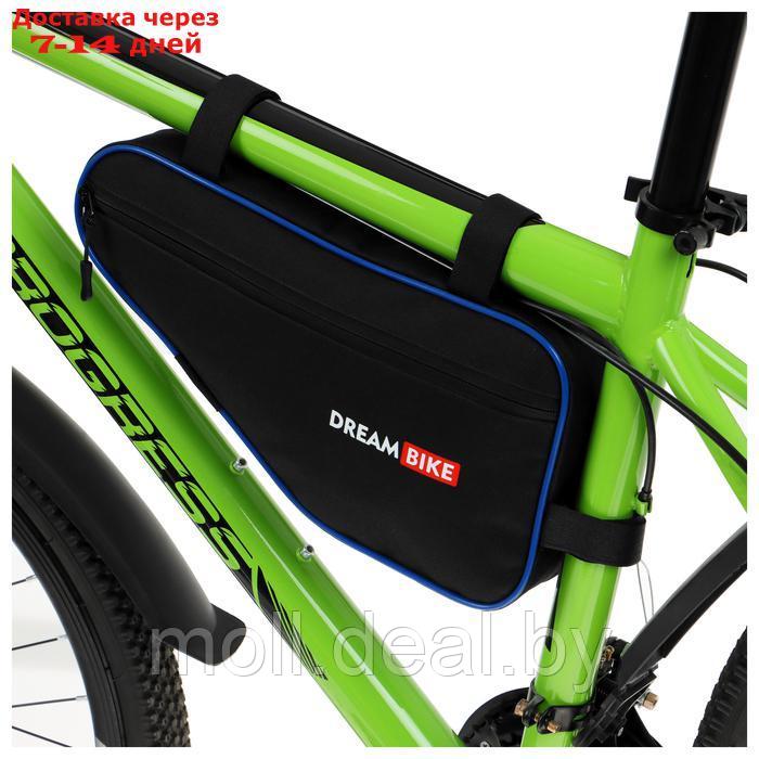 Велосумка Dream Bike под раму, 32х16х5, цвет чёрный/синий - фото 2 - id-p226890595