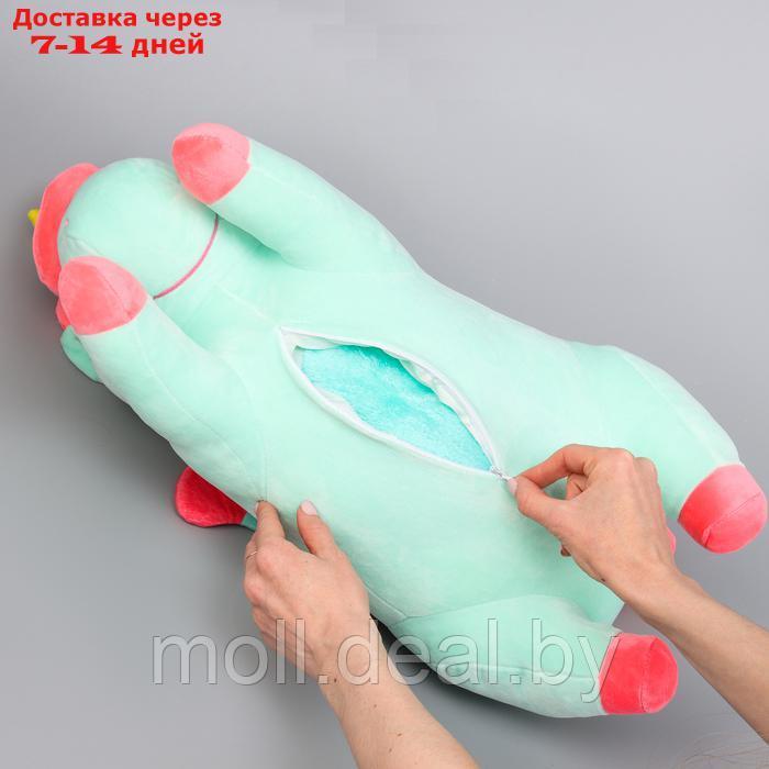 Мягкая игрушка "Единорог" с пледом, 50 см, цвет зелёный - фото 6 - id-p227075935