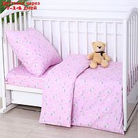 КПБ BABY Единорожки роз 112х147см,110х150см, 60х60см, бязь 142гр/м, ГОСТ, хл100%