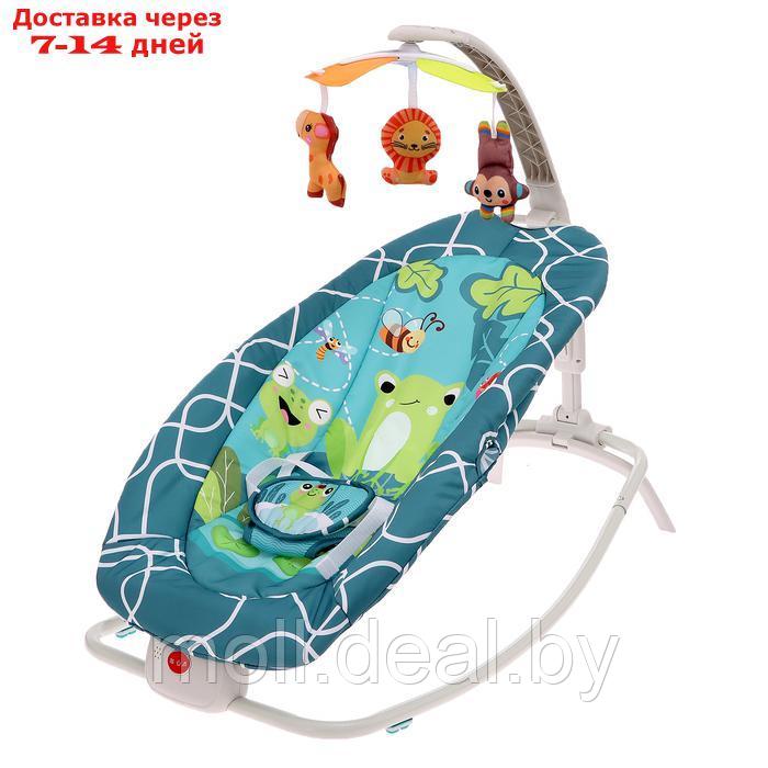 Музыкальная кресло-качалка для новорожденных, цвет бирюзовый - фото 1 - id-p227085874