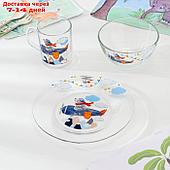 Набор детской посуды "Авиаторы", стеклянный, 3 предмета