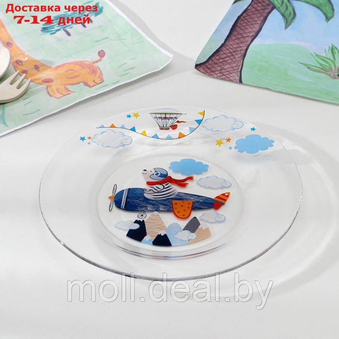 Набор детской посуды "Авиаторы", стеклянный, 3 предмета - фото 4 - id-p227102780