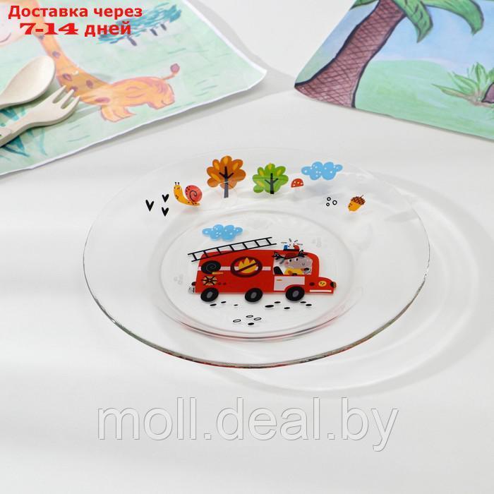 Набор детской посуды "Спецтехника", стеклянный, 3 предмета - фото 4 - id-p227102782