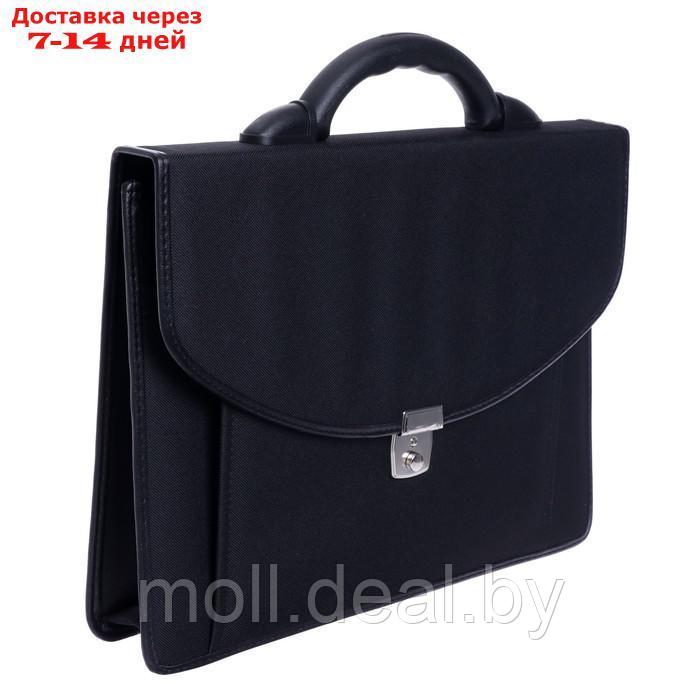 Портфель деловой ткань 380 х 290 х 100 мм, "Волосова", чёрный - фото 2 - id-p227111132