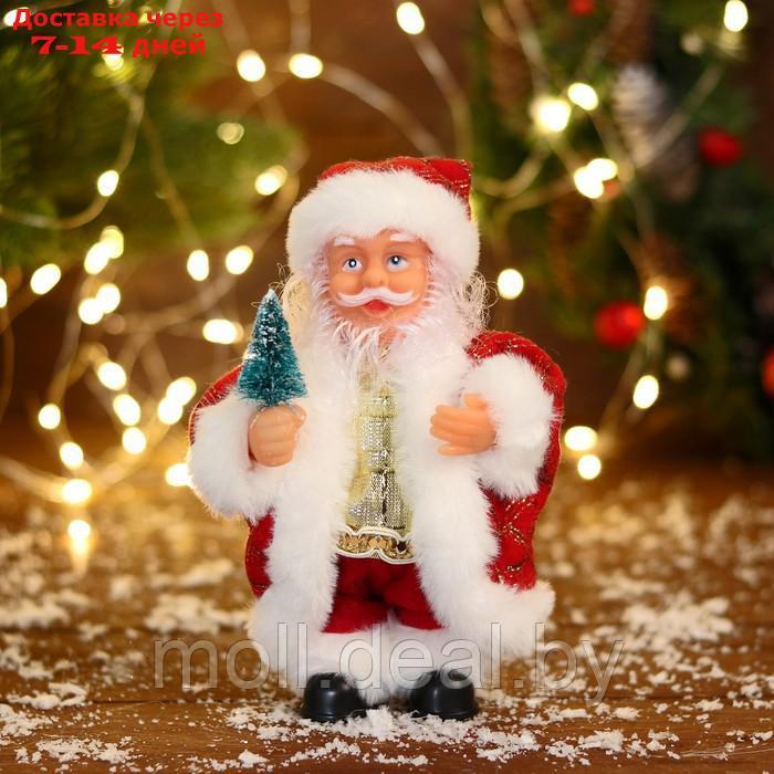 Дед Мороз "В узорчатой шубке с ёлочкой" 19 см, бело-красный - фото 1 - id-p227098266