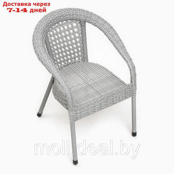 Кресло садовое из искусственного ротанга 60х70х80см серое - фото 2 - id-p227074961