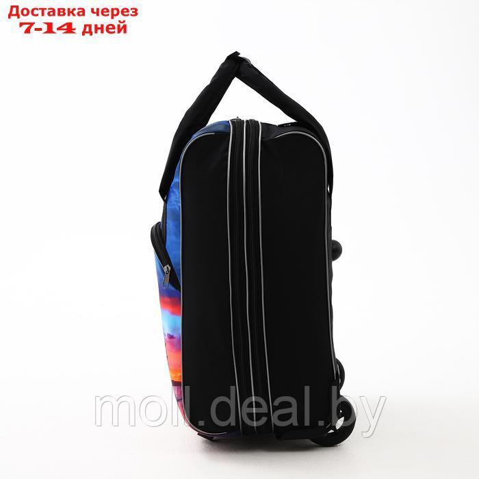 Чемодан на молнии, дорожная сумка, набор 2 в 1, цвет чёрный/разноцветный - фото 6 - id-p227089828