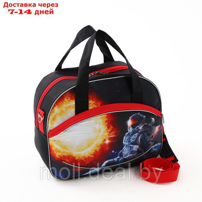 Чемодан на молнии, дорожная сумка, набор 2 в 1, цвет чёрный/красный - фото 2 - id-p227089831
