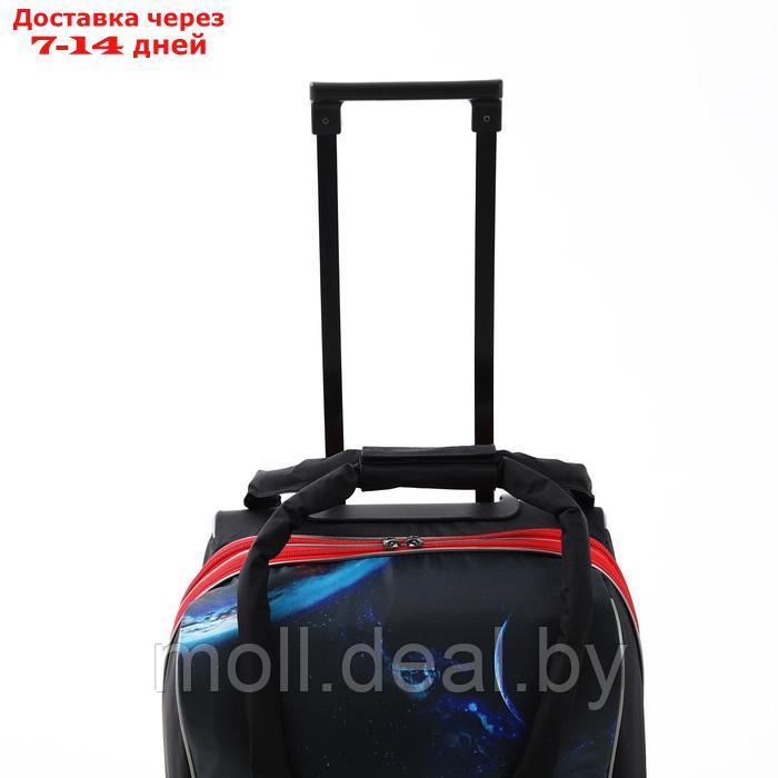 Чемодан на молнии, дорожная сумка, набор 2 в 1, цвет чёрный/красный - фото 5 - id-p227089831