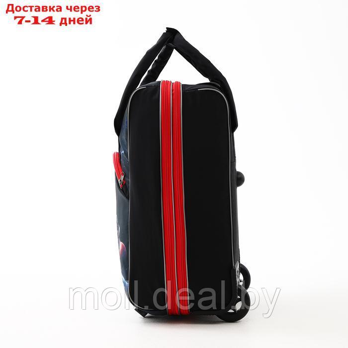 Чемодан на молнии, дорожная сумка, набор 2 в 1, цвет чёрный/красный - фото 6 - id-p227089831
