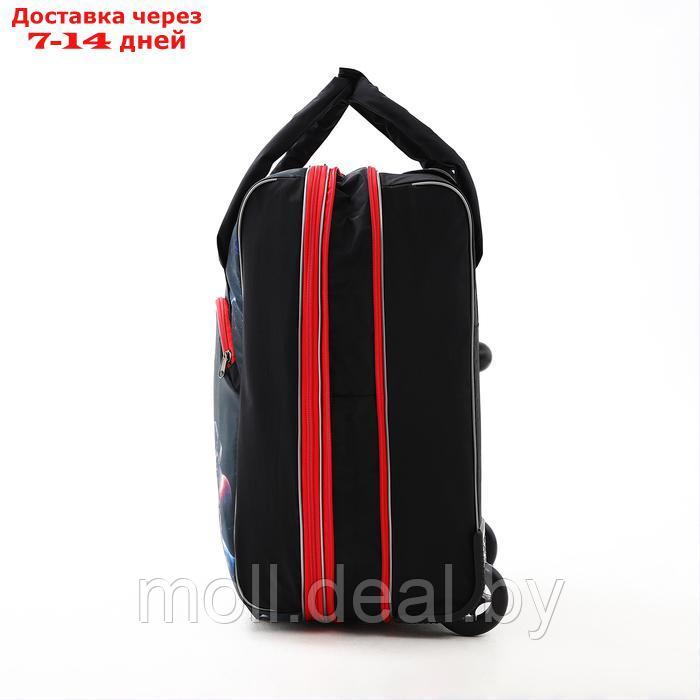 Чемодан на молнии, дорожная сумка, набор 2 в 1, цвет чёрный/красный - фото 7 - id-p227089831