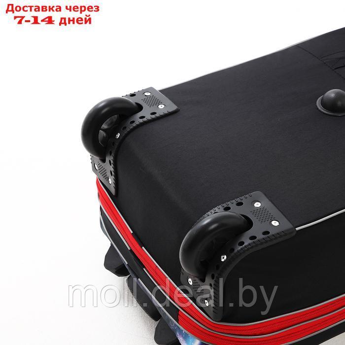 Чемодан на молнии, дорожная сумка, набор 2 в 1, цвет чёрный/красный - фото 9 - id-p227089831