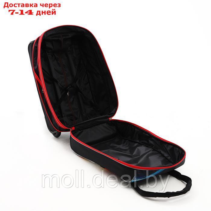 Чемодан на молнии, дорожная сумка, набор 2 в 1, цвет чёрный/красный - фото 10 - id-p227089831
