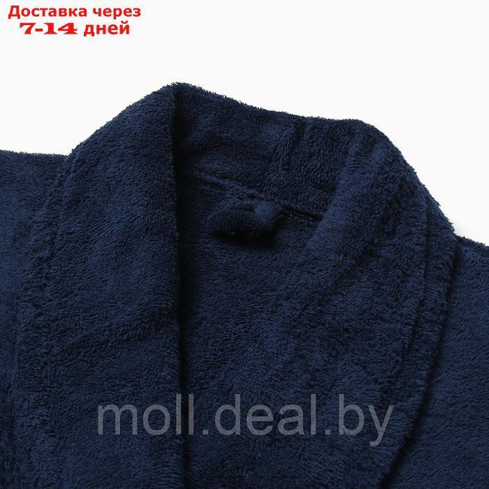 Халат мужской, "Банный", цвет темно-синий размер 56 - фото 2 - id-p227086901