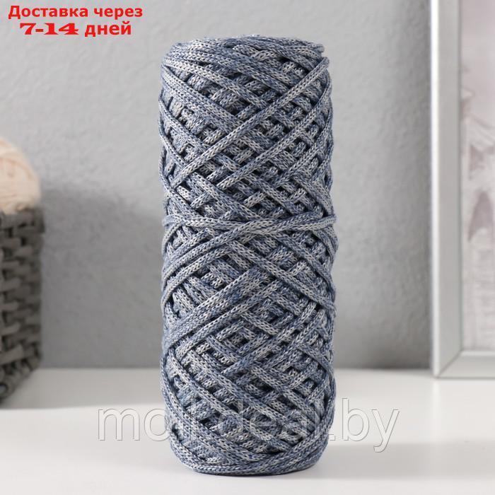 Шнур для вязания 35% хлопок,65% полипропилен 3 мм 85м/160±10 гр (Джинс/серый) - фото 1 - id-p226888649