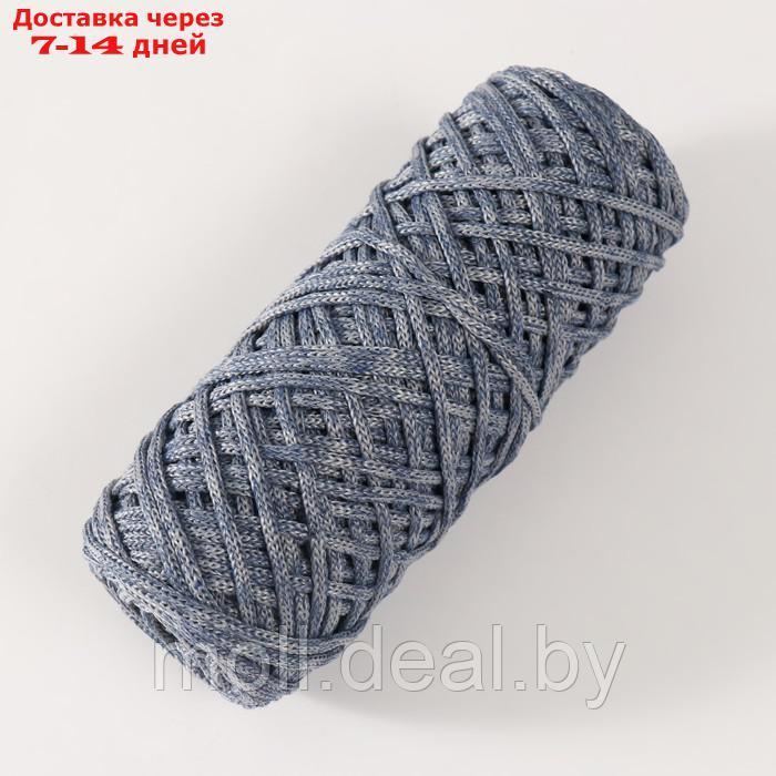 Шнур для вязания 35% хлопок,65% полипропилен 3 мм 85м/160±10 гр (Джинс/серый) - фото 2 - id-p226888649