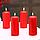 Набор свечей - цилиндров, 4х9 см, набор 4 шт, 11 ч,  красная, фото 5