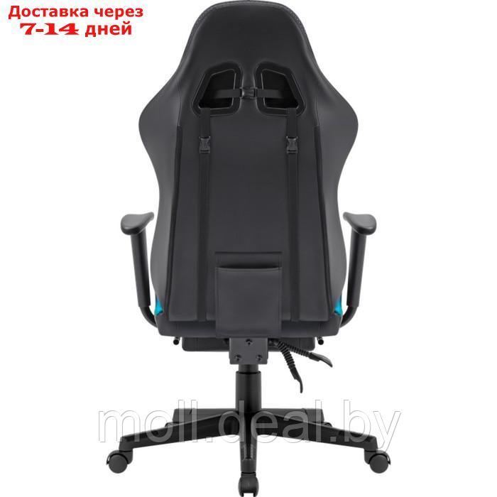 Кресло игровое DEFENDER Watcher, до 120 кг, подставка для ног, подсветка, иск. кожа, черное - фото 6 - id-p227102793