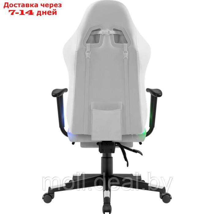 Кресло игровое DEFENDER Watcher, до 120 кг, подставка для ног, подсветка, иск. кожа, белое - фото 6 - id-p227102794