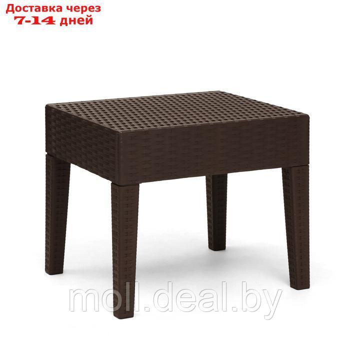 Журнальный столик "RATTAN Ola Dom" квадратный, коричневый, 46 х 53 х 35 см