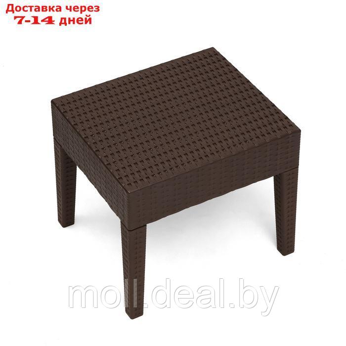 Журнальный столик "RATTAN Ola Dom" квадратный, коричневый, 46 х 53 х 35 см - фото 2 - id-p227074972