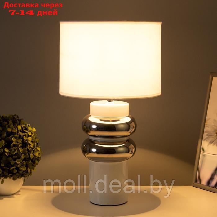 Настольная лампа "Ленди" Е27 40Вт бело-хромовый 25х25х46,5 см RISALUX - фото 2 - id-p227077942
