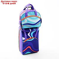 Чемодан на молнии, дорожная сумка, набор 2 в 1, цвет фиолетовый