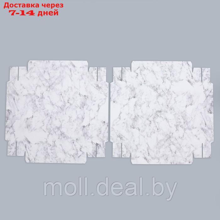 Коробка для цветов с вазой и PVC окнами складная "Мрамор", 23 х 30 х 23 см - фото 4 - id-p227113275