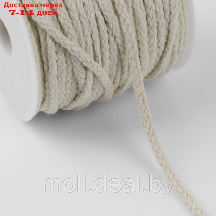 Шнур для плетения, хлопчатобумажный, без сердечника, d = 4 мм, 50 ± 1 м, цвет белый - фото 2 - id-p226888669