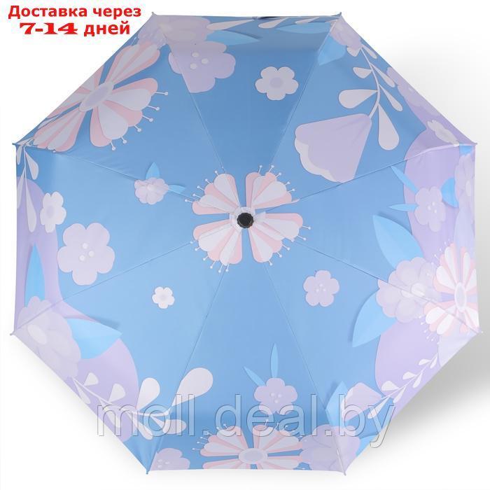 Зонт автоматический "Цветочная поляна", 3 сложения, 8 спиц, R = 49 см, цвет МИКС - фото 2 - id-p226886703
