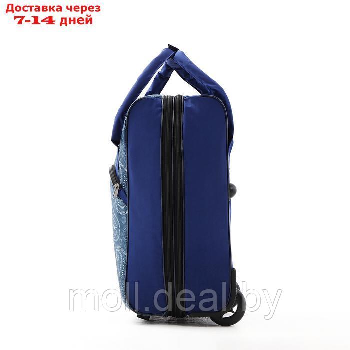 Чемодан на молнии, дорожная сумка, набор 2 в 1, цвет синий - фото 6 - id-p227089853