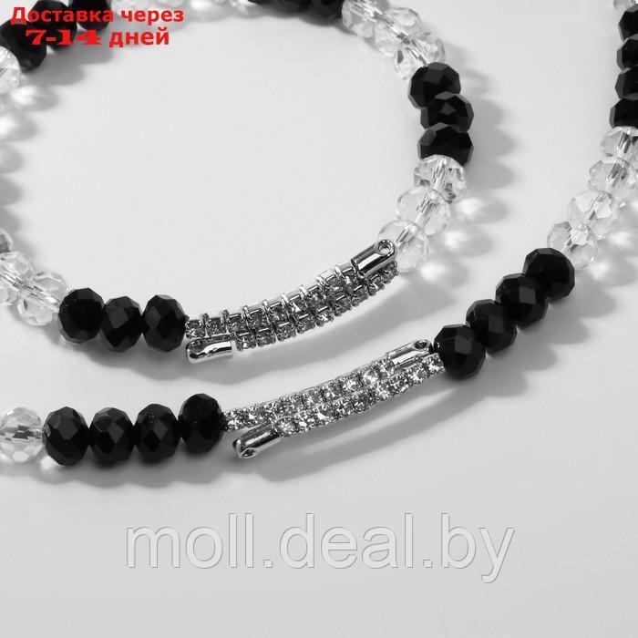 Набор 2 предмета" колье, браслет "Ноэль" дуэт, цвет бело-чёрный в серебре - фото 2 - id-p227088892