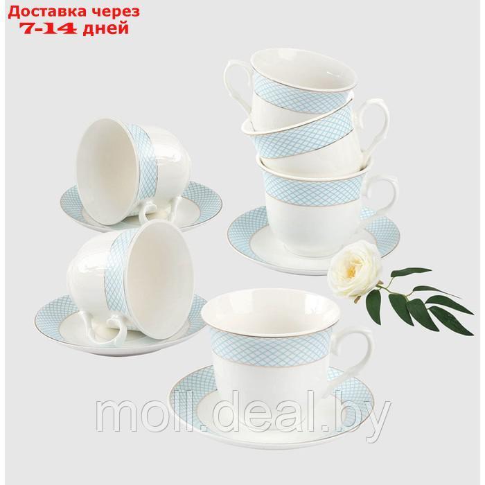 Чайный набор из костяного фарфора, 250 мл, 12 предметов - фото 1 - id-p227091886