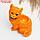 Ваза - карандашница "Кот с бантом" 15х12х10см, рыжий, фото 5