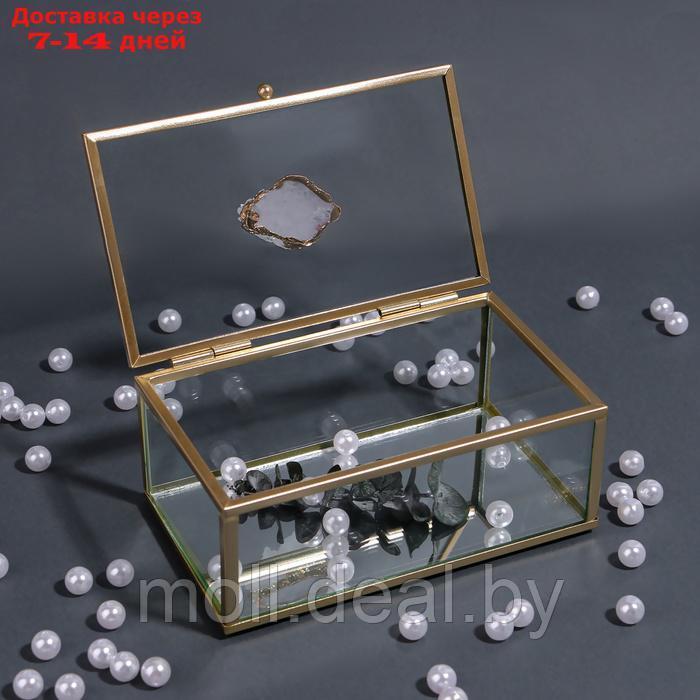 Органайзер для хранения "MOUNTAINS", с крышкой, стеклянный, с зеркальным дном, 1 секция, 14,5 × 8,5 × 6 см, - фото 4 - id-p227078973