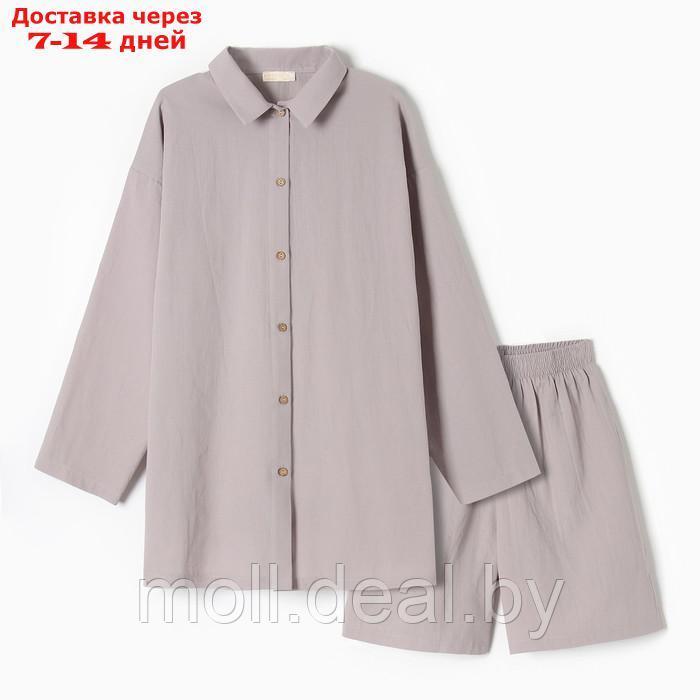 Комплект женский (рубашка, шорты) KAFTAN размер 44-46, серый - фото 9 - id-p226884831