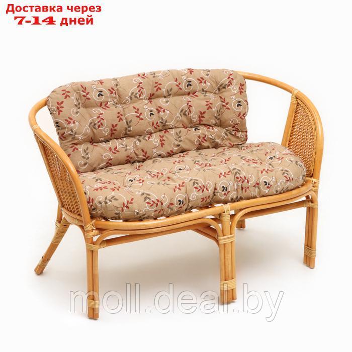 Набор садовой мебели Bahama Wicker: 2 кресла, диван, стол, ротанг светлый, подушки с узором - фото 3 - id-p227074994