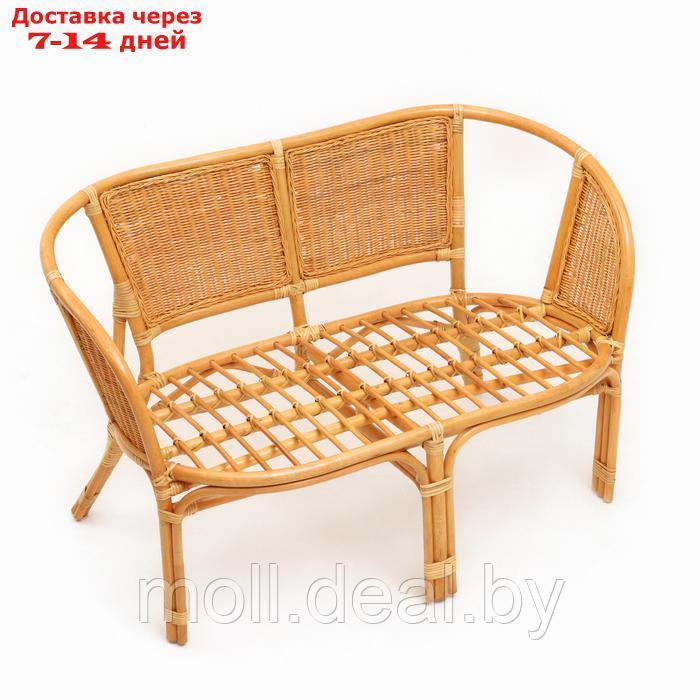 Набор садовой мебели Bahama Wicker: 2 кресла, диван, стол, ротанг светлый, подушки с узором - фото 4 - id-p227074994